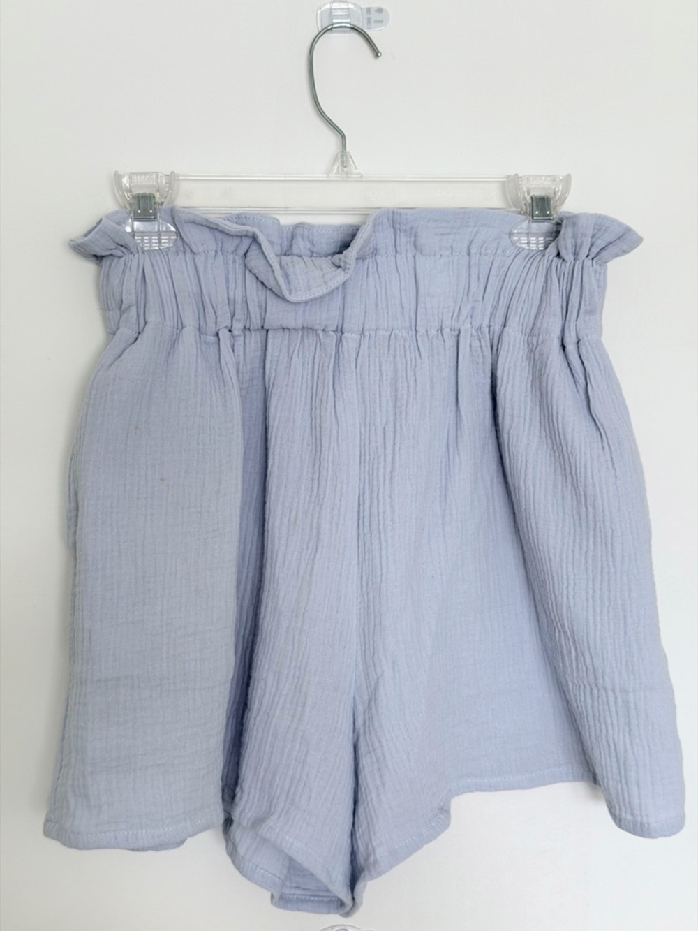 Vici Light Lavender High-Waist Paperbag Shorts